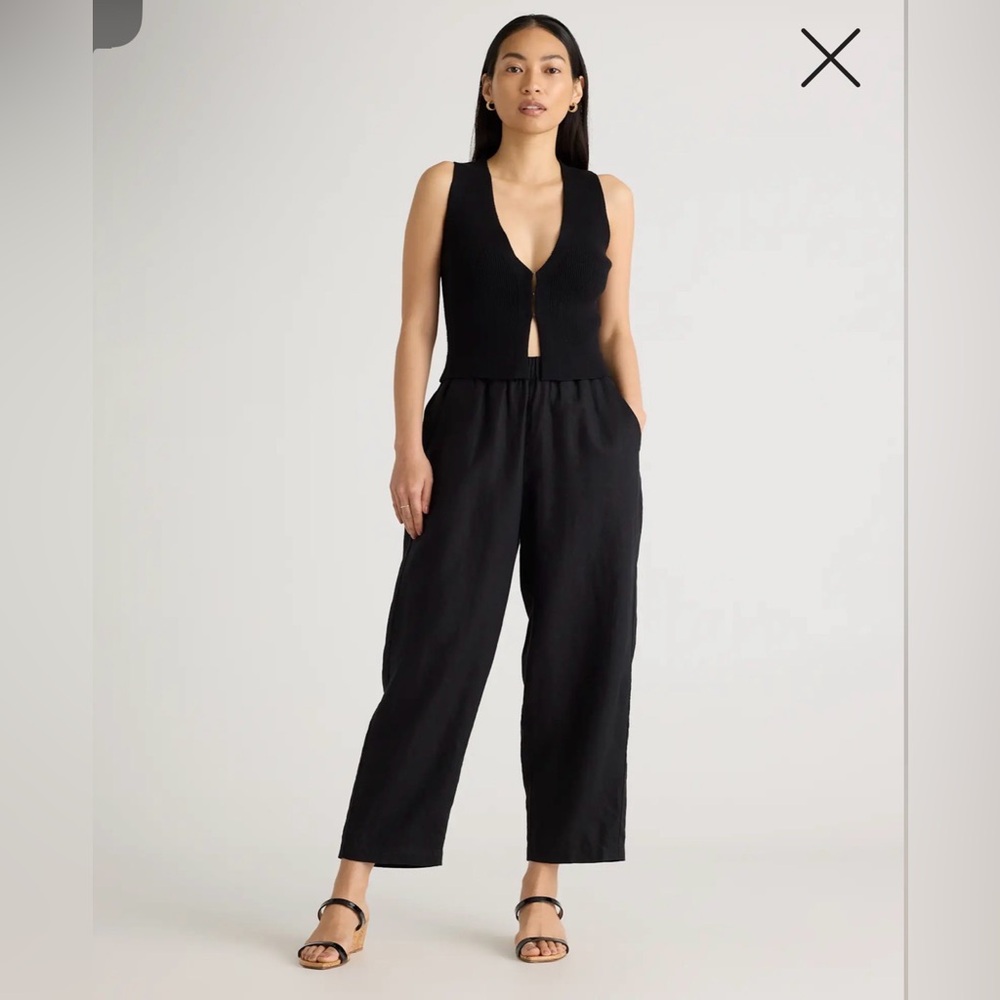 Quince 100% European Linen Pants (Black)